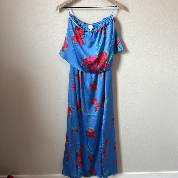 SUGARLIPS Aina Tropics Nonna Strapless Satin Maxi Dress XS - Picture 4 of 9
